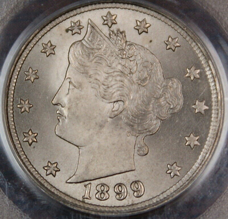 1899 Liberty V Nickel Coin PCGS MS-64 Looks Gem Full Strike EP
