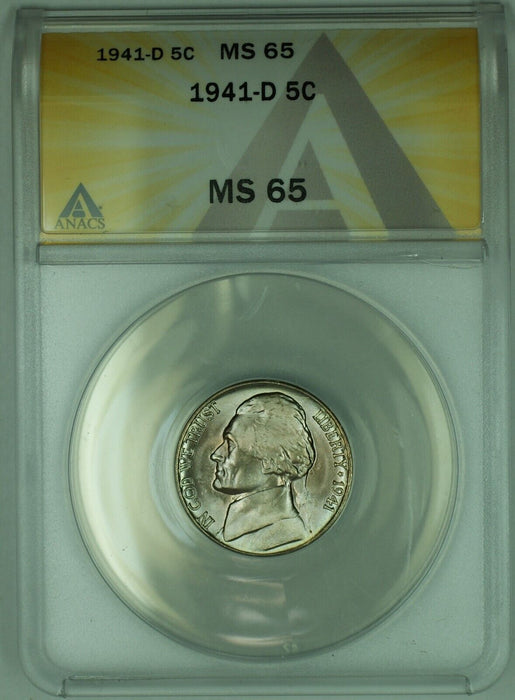 1941-D Jefferson Nickel Toned 5C ANACS MS 65 (51) B