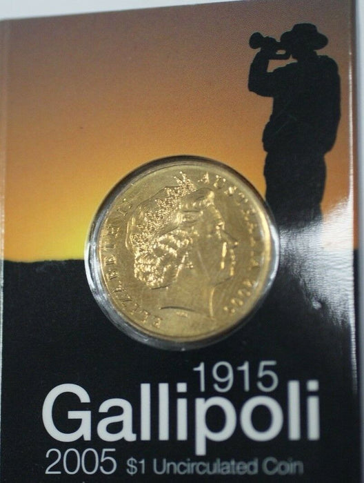 2005 C Canberra Mintmark Australia Gallipoli WW1 Uncirculated $1 Dollar Coin