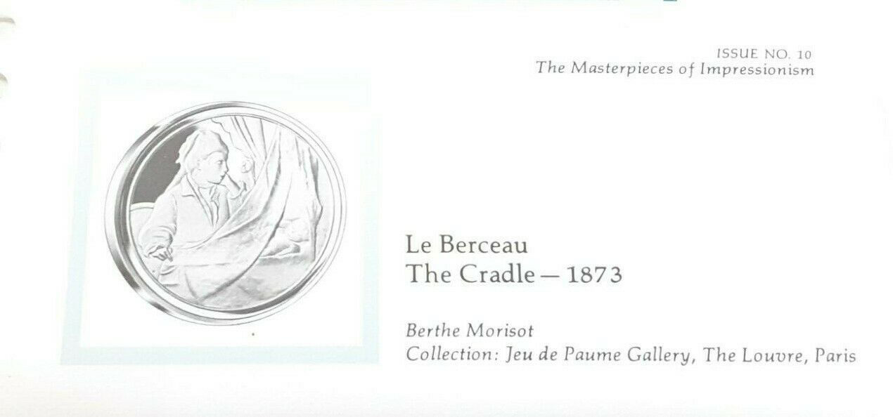 Masterpieces of Impressionism Gold Plated .925 Silver PR Medal - The Cradle