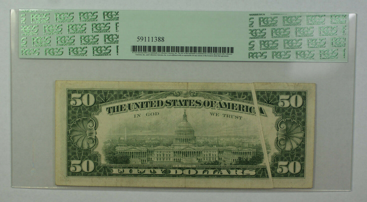 1981 $50 Bill Error Gutter Fold Federal Reserve Note FRN PCGS 35PPQ Fr. 2120-D