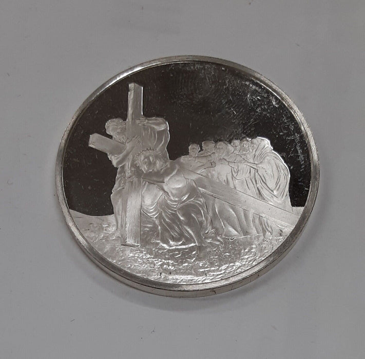 Franklin Mint Life of Christ .925 Silver Medal by Benvenuti-Way of the Cross