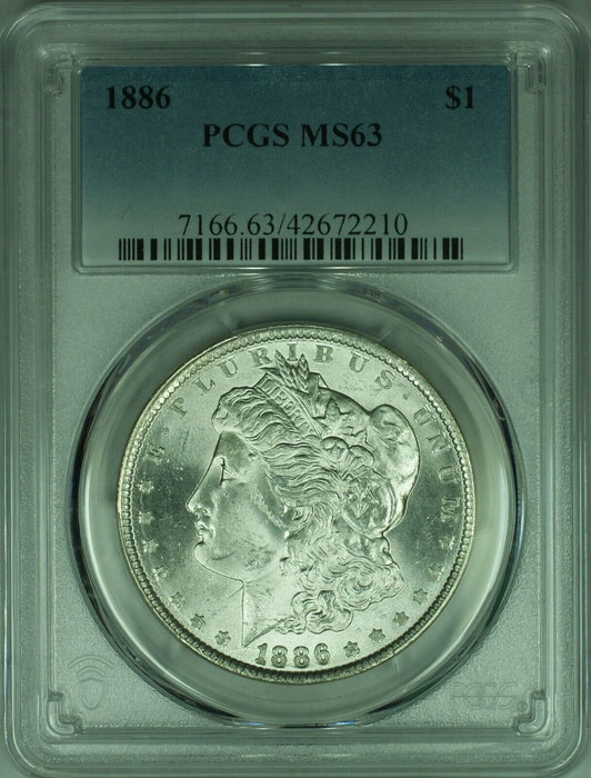 1886 Morgan Silver Dollar Coin $1 PCGS MS-63 (37) B