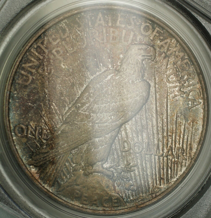 1923 Silver Peace Dollar $1 Coin PCGS MS-64 Heavily Toned Very Choice BU