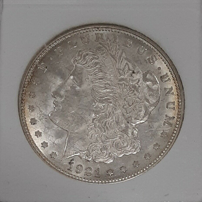 1921-D Morgan Silver Dollar $1 Coin - AU Lightly Toned