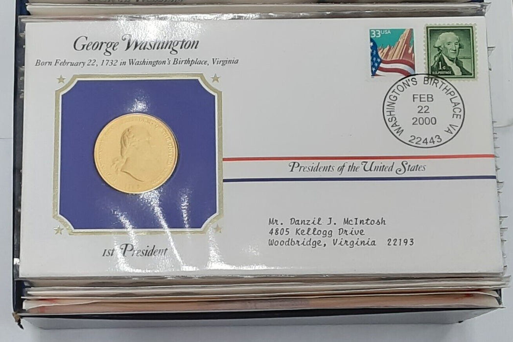 PCS Presidential Medals in 1st Day Cover Collection - Washington thru G.W. Bush