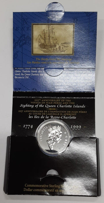 1999 Canada Sterling Silver Dollar Special Ed. Queen Charlotte Islands in OGP