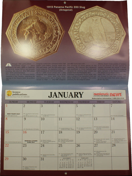 1995 Coin Calendar by Krause Publications