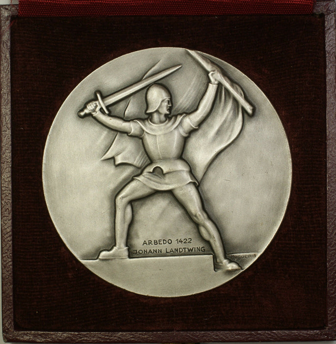 1937 Zug Switzerland Silver Swiss Shooting Medal R45 in Original Case