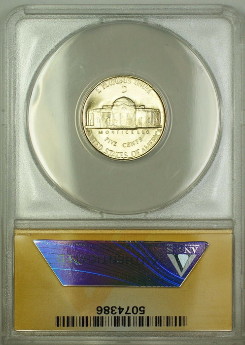 1945-D/D RPM-2 DDO DIE 5 Wartime Silver Jefferson Nickel 5c Coin ANACS MS-65 (M)