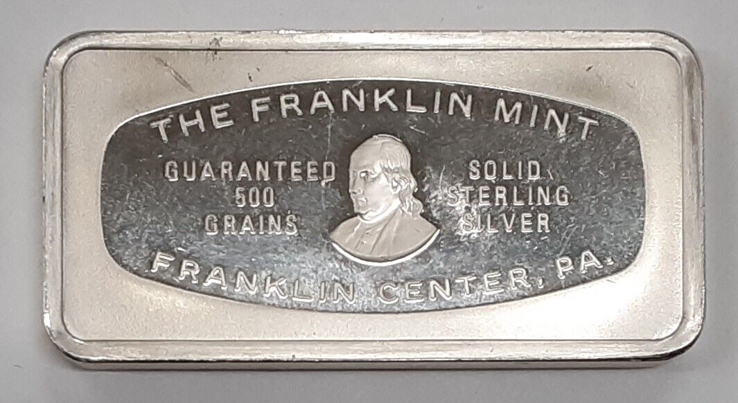 1977 Franklin Mint 500 Grain Sterling Silver Christmas Ingot  Gingerbread