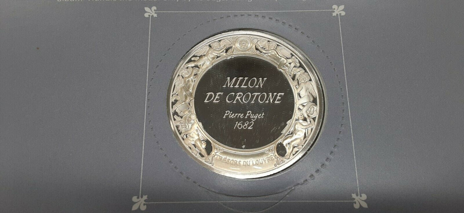 Franklin Mint Treasures of The Louvre .925 Silver Medal- Milo of Crotona