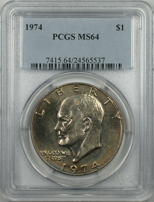 1974 Eisenhower Ike Dollar $1 Coin PCGS MS64 (BR-40 D)