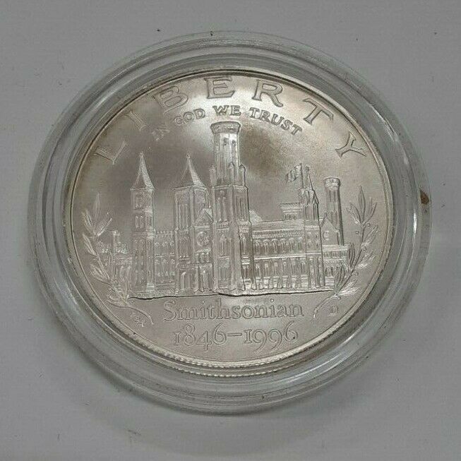 1996-D Smithsonian 150th Anniversary Commem UNC Silver $1 in Capsule ONLY