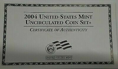 2004 P&D United States 22 Coin BU Mint Set as Issued In OGP W/ Envelope & COA