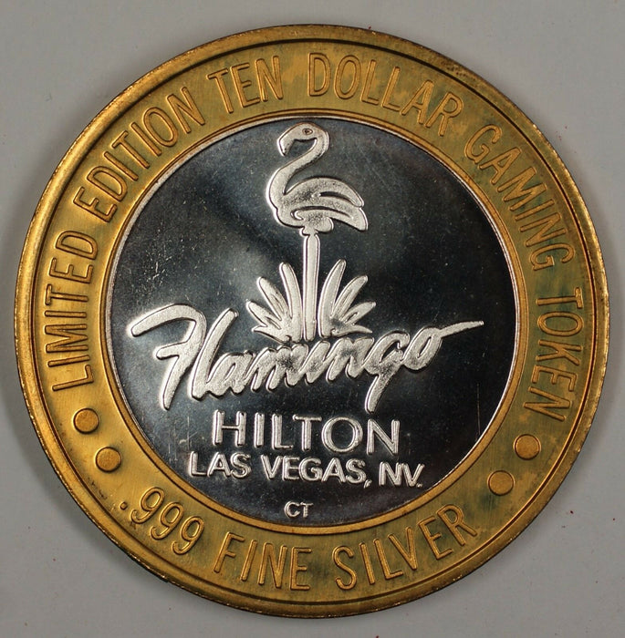 Flamingo Hilton 1946 Las Vegas Limited Edition Ten Dollar Silver Gaming Token