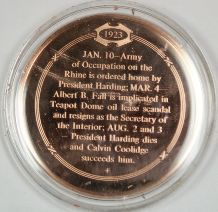 Bronze Proof Medal Calvin Coolidge Becomes President August 3 1923