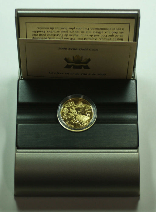 2000 Canada $100 Proof Gold Coin Northwest Passage Commemorative w/ Box COA