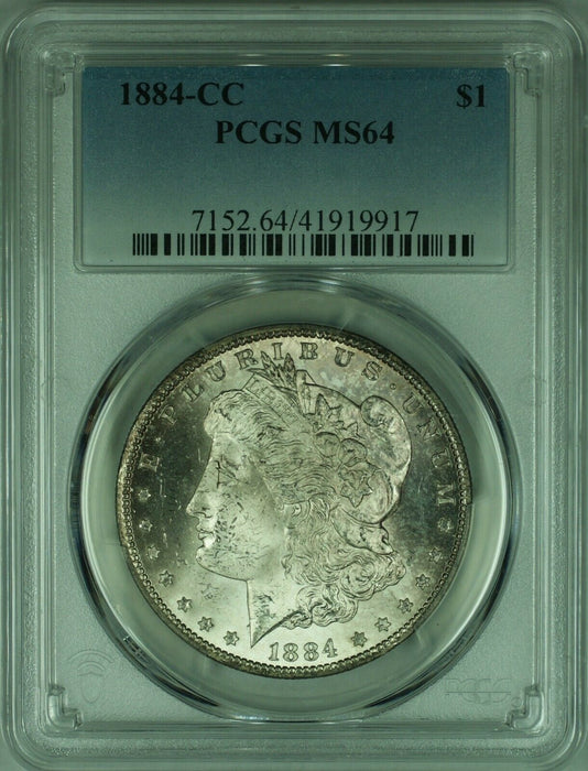 1884-CC Morgan Silver Dollar S$1 PCGS MS-64  (35)