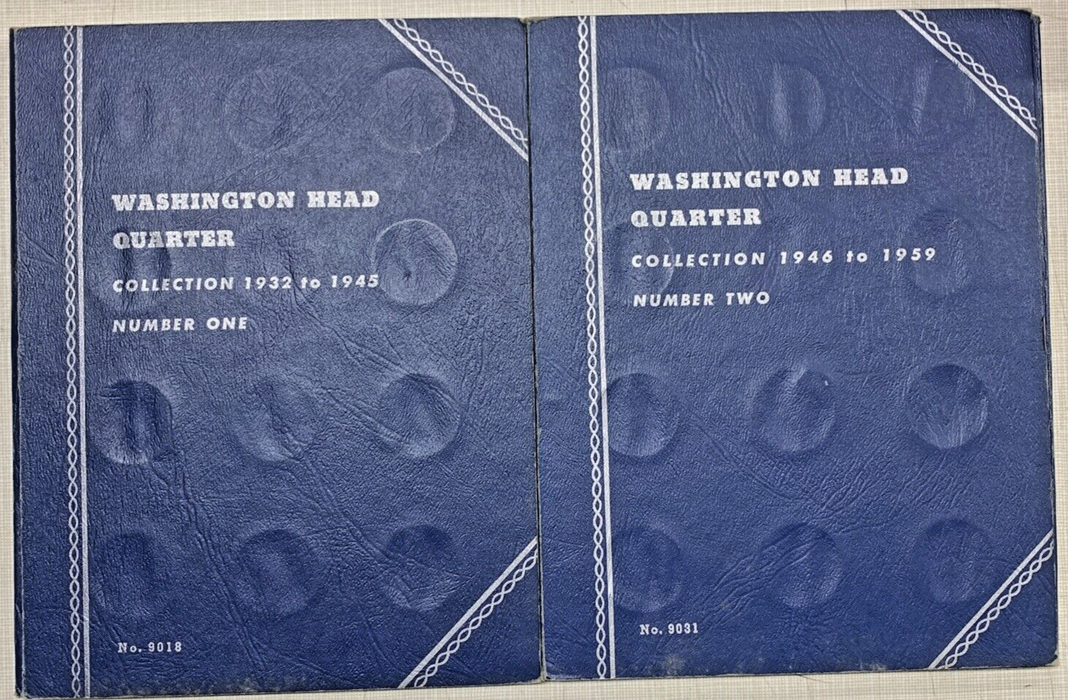 1932-1959 Washington Silver Quarter Set, 2 Complete Whitman Coin Folders (C)
