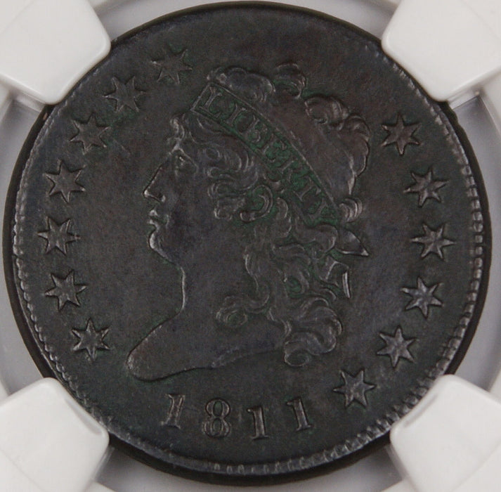 1811 Classic Head Large Cent, NGC XF Details S-287, Environmental Damage DGH