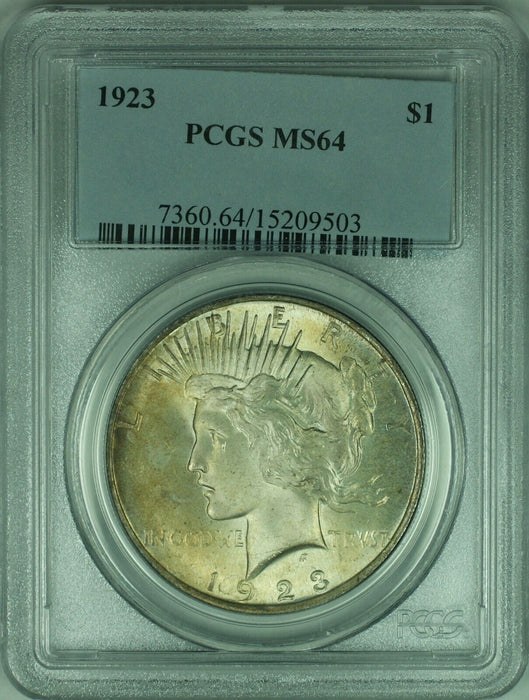 1923 Peace Silver Dollar $1 Coin PCGS MS-64 Nicely Toned (34-C)