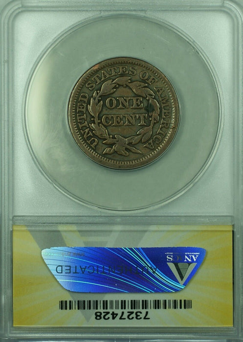 1853 Braided Hair Large Cent  ANACS VG-8 Details Corroded-Scratched  (43)