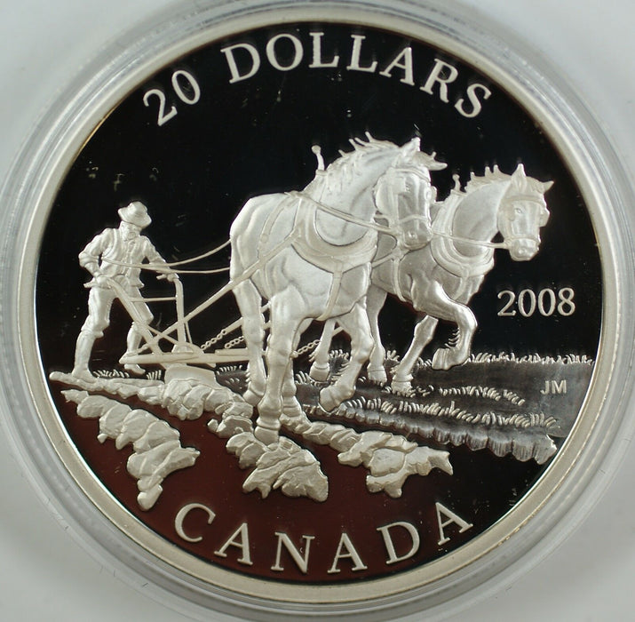2008 Canada $20 Agriculture Trade .9999 1oz Silver Proof Coin-w/ Box & COA