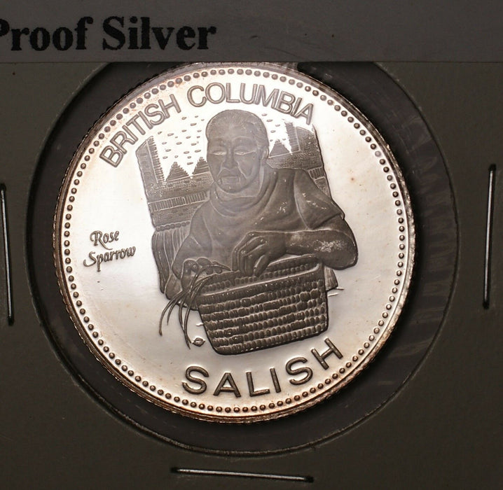 1977 British Columbia Salish Gem Proof Khantsahlano Silver Medal