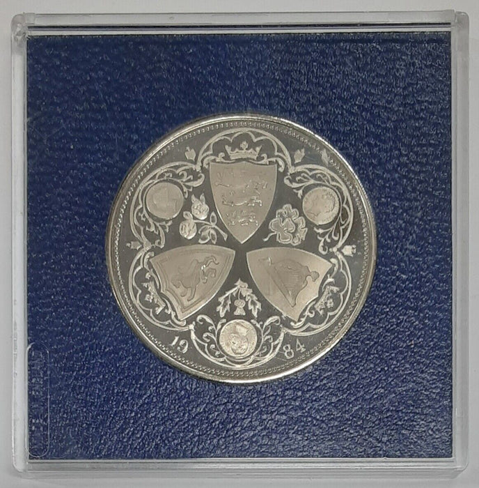 1984 Hong Kong Queen Victoria Silver Plated Proof Medal in Case