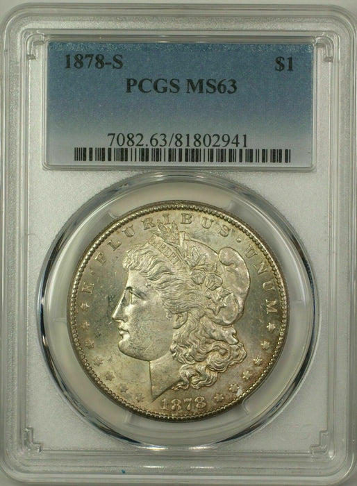 1878-S Morgan Silver Dollar $1 Coin PCGS MS-63 Toned (14)