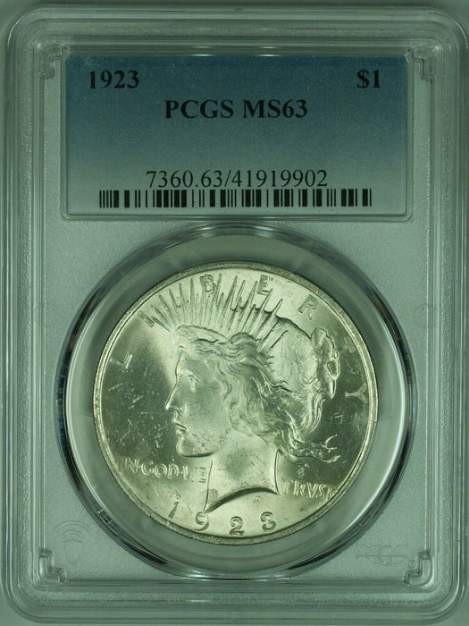 1923 Peace Silver Dollar S$1 PCGS MS-63 (35B)