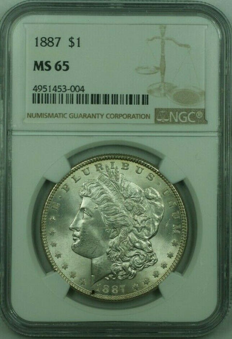 1887 Morgan Silver Dollar $1 Coin NGC MS-65 OGH