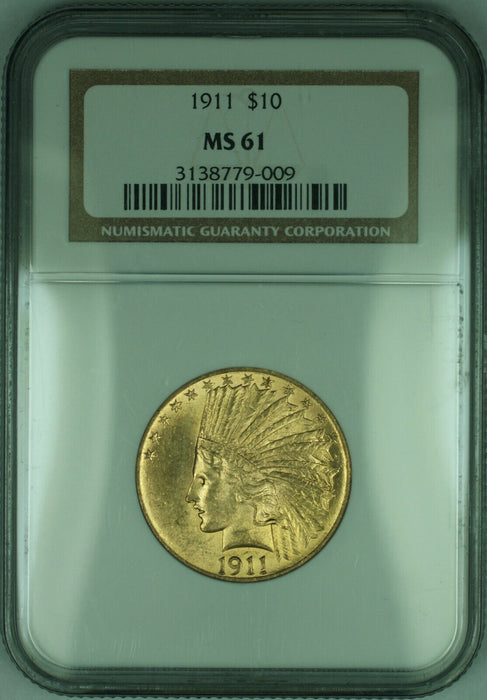1911 Indian Eagle $10 Gold Coin NGC MS-61 (KD)