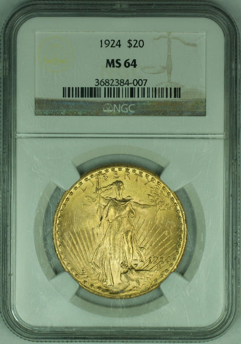 1924 $20 Saint Gaudens Gold Double Eagle NGC MS 64 A