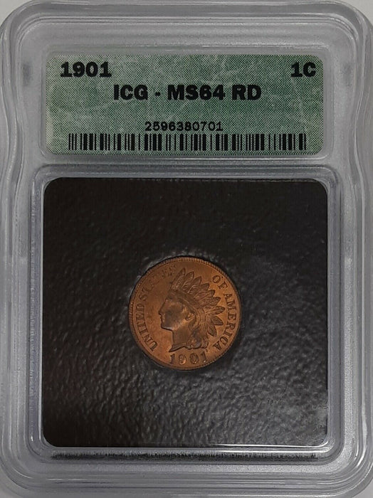 1901 Indian Head Cent 1c ICG MS-64 RD