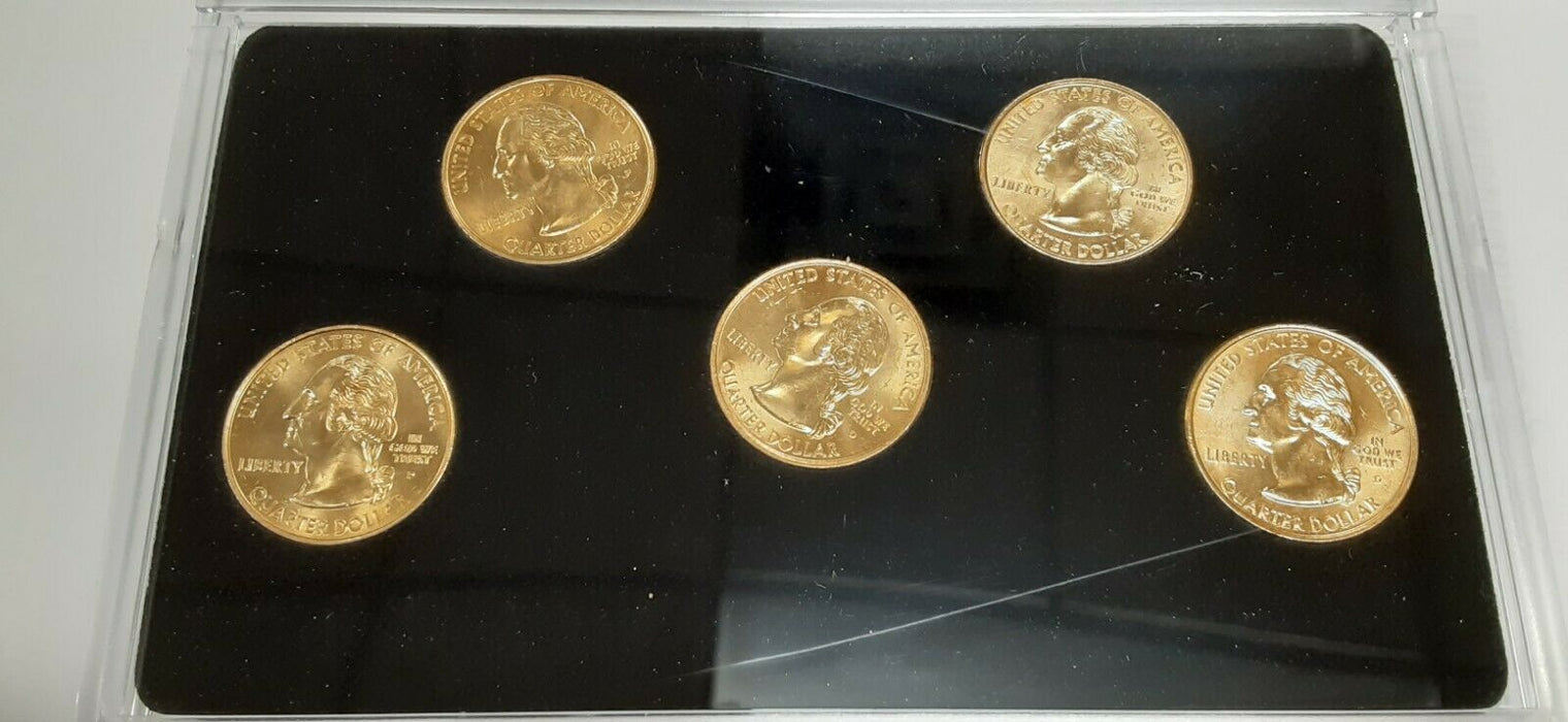 2000 Gold Ed Commem Quarters 5 Coin Set 50 States Program-BU/in Case -NO Sleeve