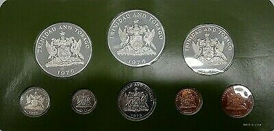 1975 Trinidad & Tobago 8 Coins Gem Proof Franklin Mint Set Sterling Silver