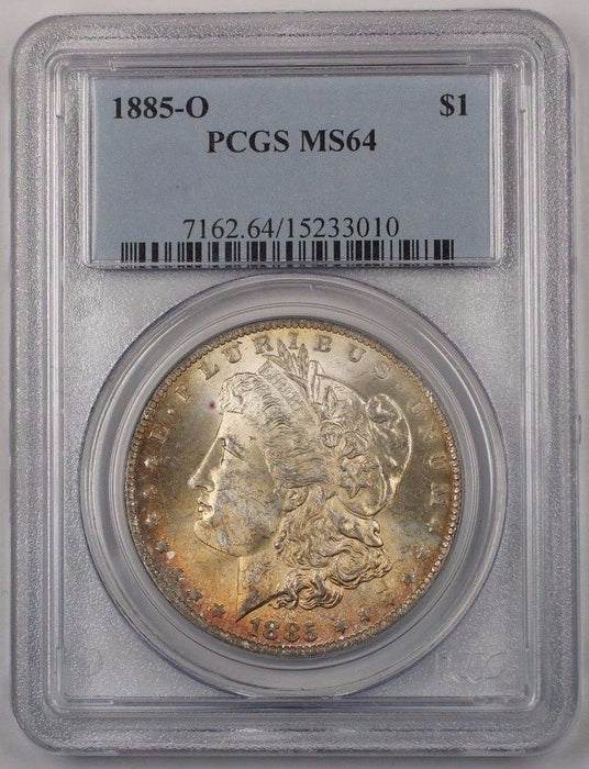 1885-O US Morgan Silver Dollar Coin $1 PCGS MS-64 Nicely Toned BR5 K