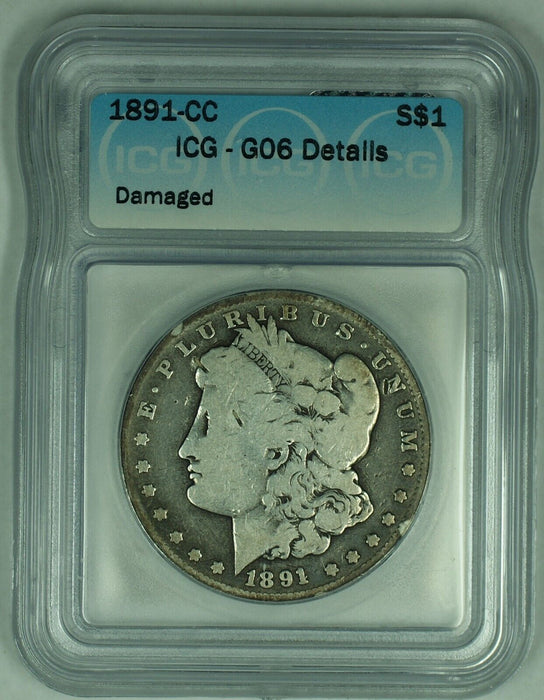 1891-CC Morgan Silver Dollar $1 Coin ICG G 6 Details (23) B