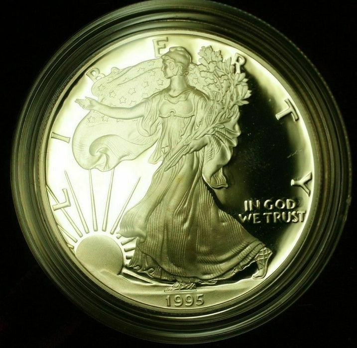 1995-P Proof American Silver Eagle S$1 1 Oz Troy .999 Fine With COA & OGP