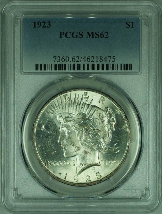 1923 Peace Silver Dollar S$1  PCGS MS-62   (25A)