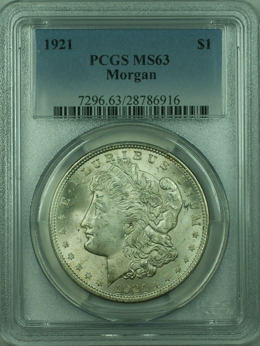 1921 Morgan Silver Dollar $1 Coin PCGS MS-63 (36) OO