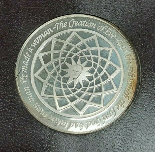 Franklin Mint Genius of Michelangelo PF .925 Silver Medal-The Creation of Eve