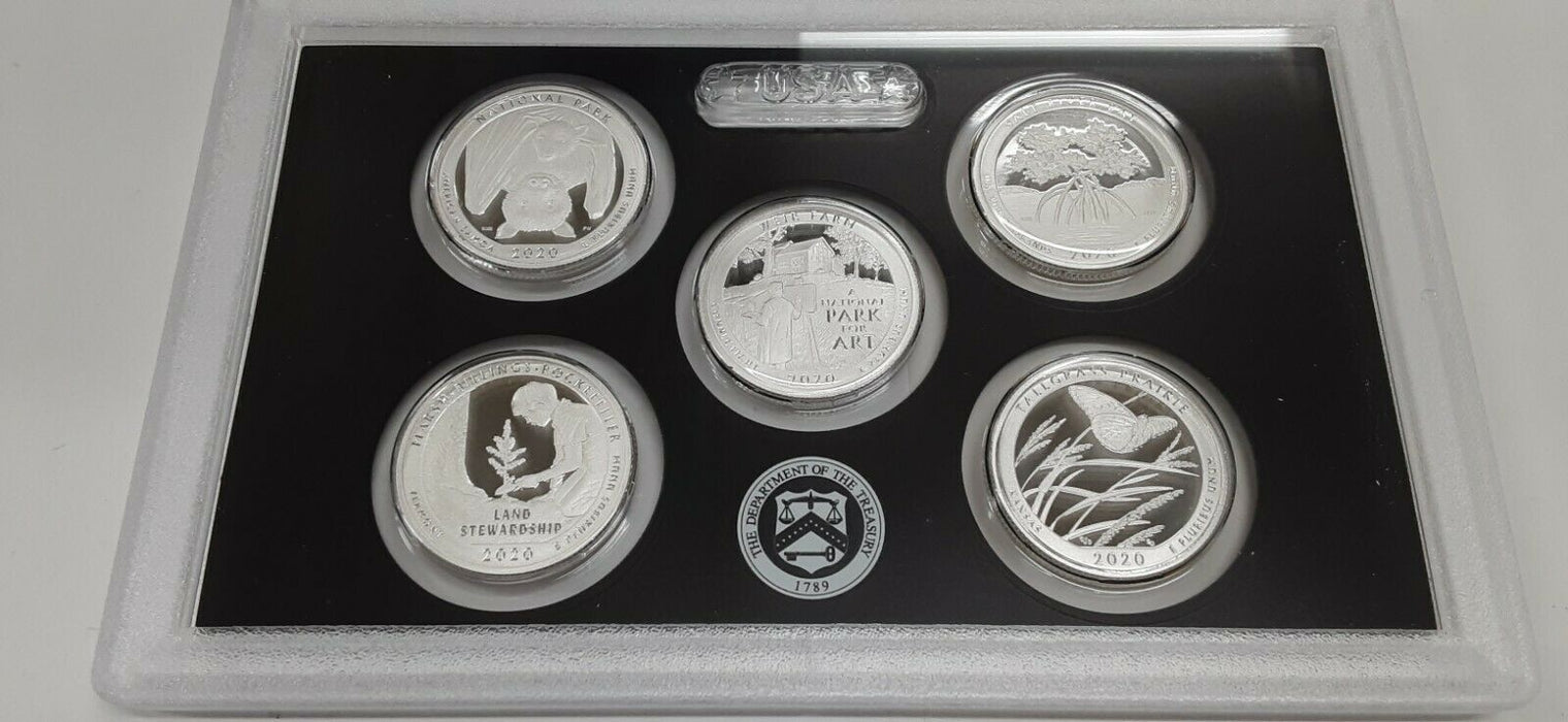 2020-S America the Beautiful Quarter Silver Proof Set in OGP