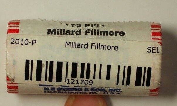2010-P Millard Fillmore Presidential Dollar Roll BU 25 1$ Coins Bank Wrapped OBW