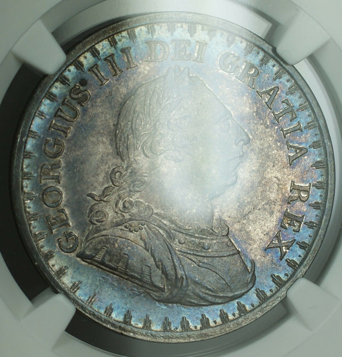 1811 Bank of England 3s Silver Token ESC-408 George III NGC MS-63 Toned AKR