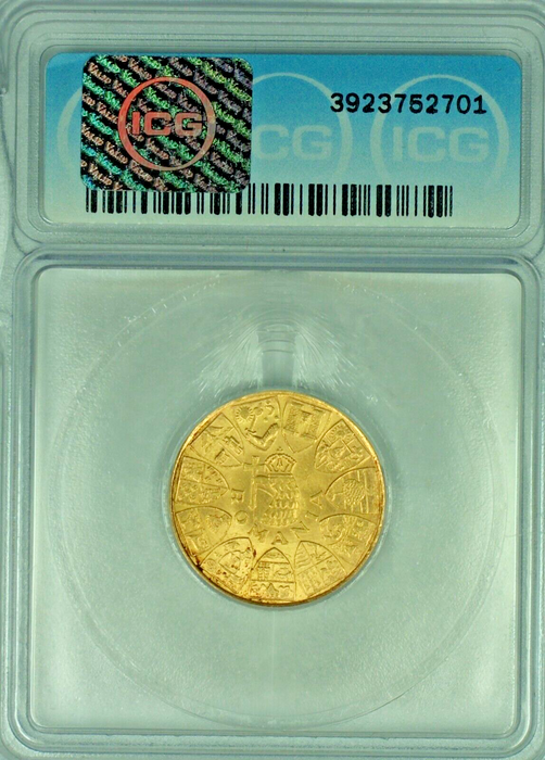 1944 Romania 20 Lei Gold Coin 3 Kings ICG MS 60 Details