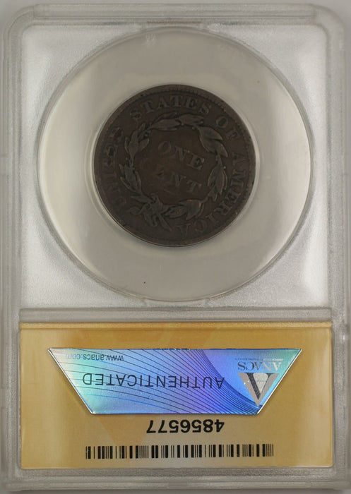 1835 Coronet Head Large Cent 1C Coin ANACS VG 10 Details Rim Bumps Damaged
