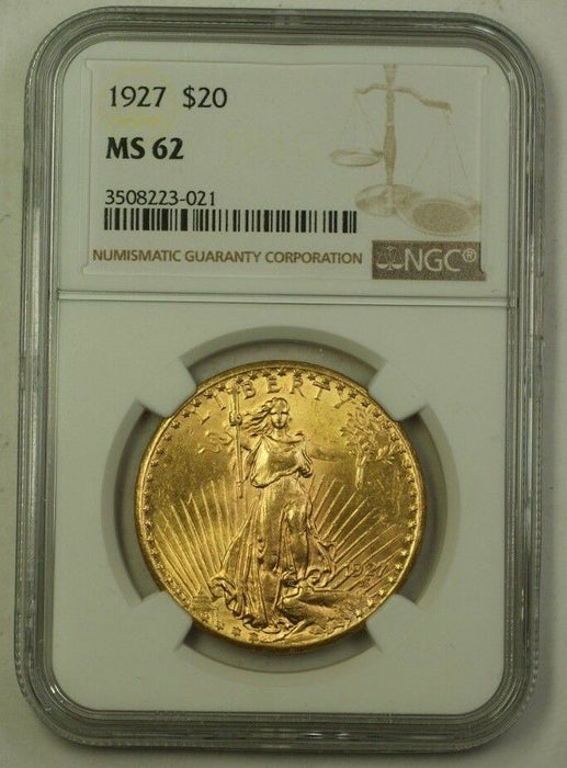 1927 US St. Gaudens Double Eagle $20 Gold Coin NGC MS-62 (Better)